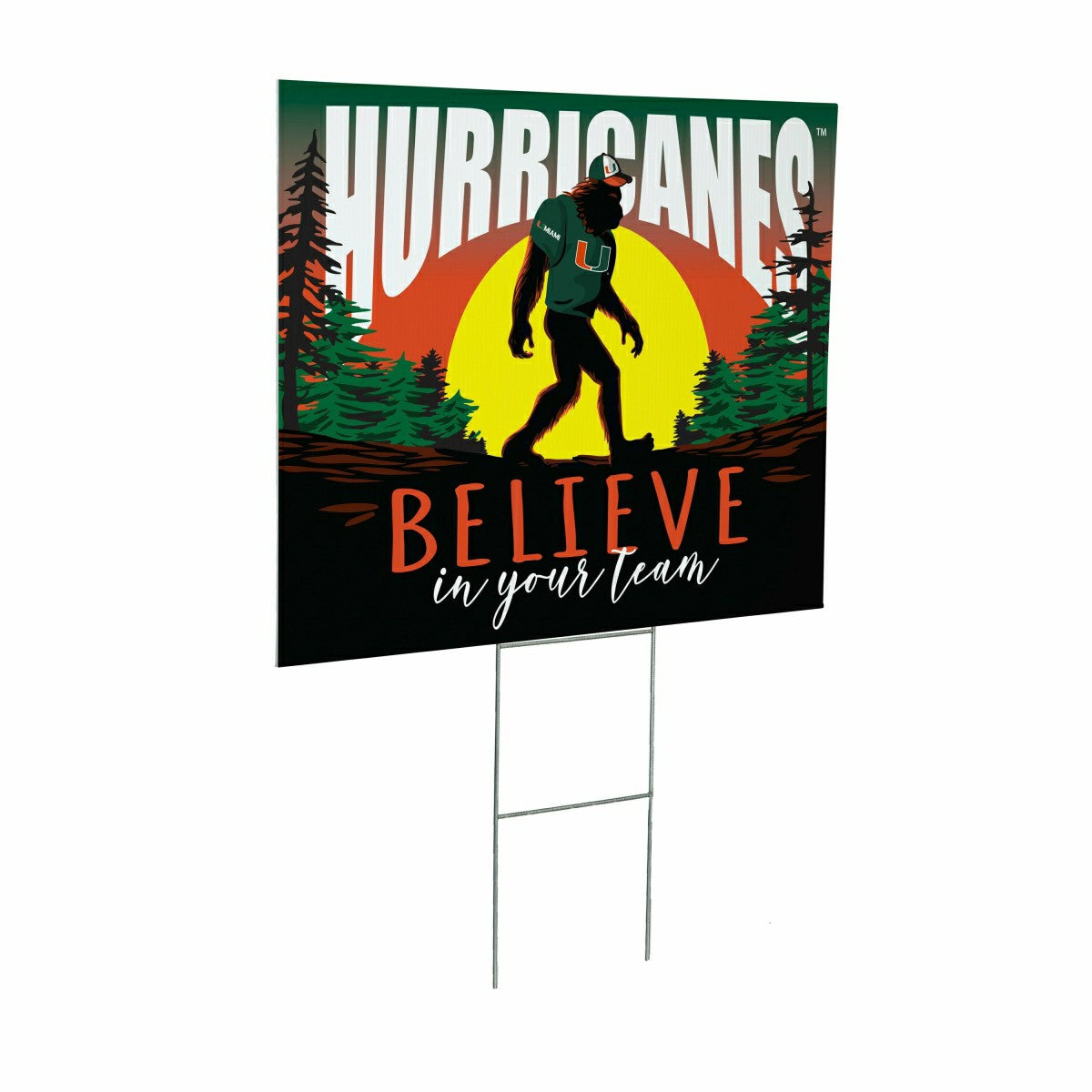 University of Miami Yard Sign, Bigfoot - Collegiate Home