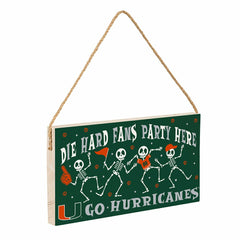 University of Miami Halloween Wood Wall Sign, 6x11 - Collegiate Home