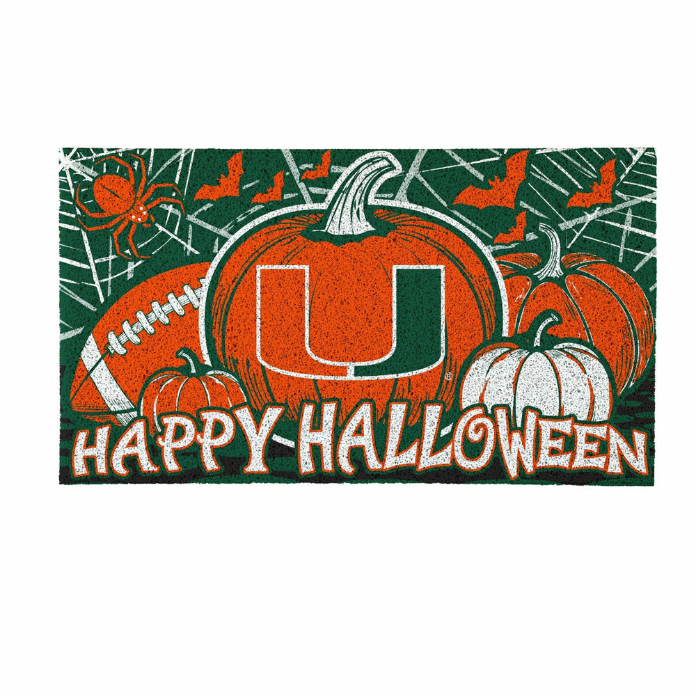 University of Miami Halloween PVC Mat, 28"x16" - Collegiate