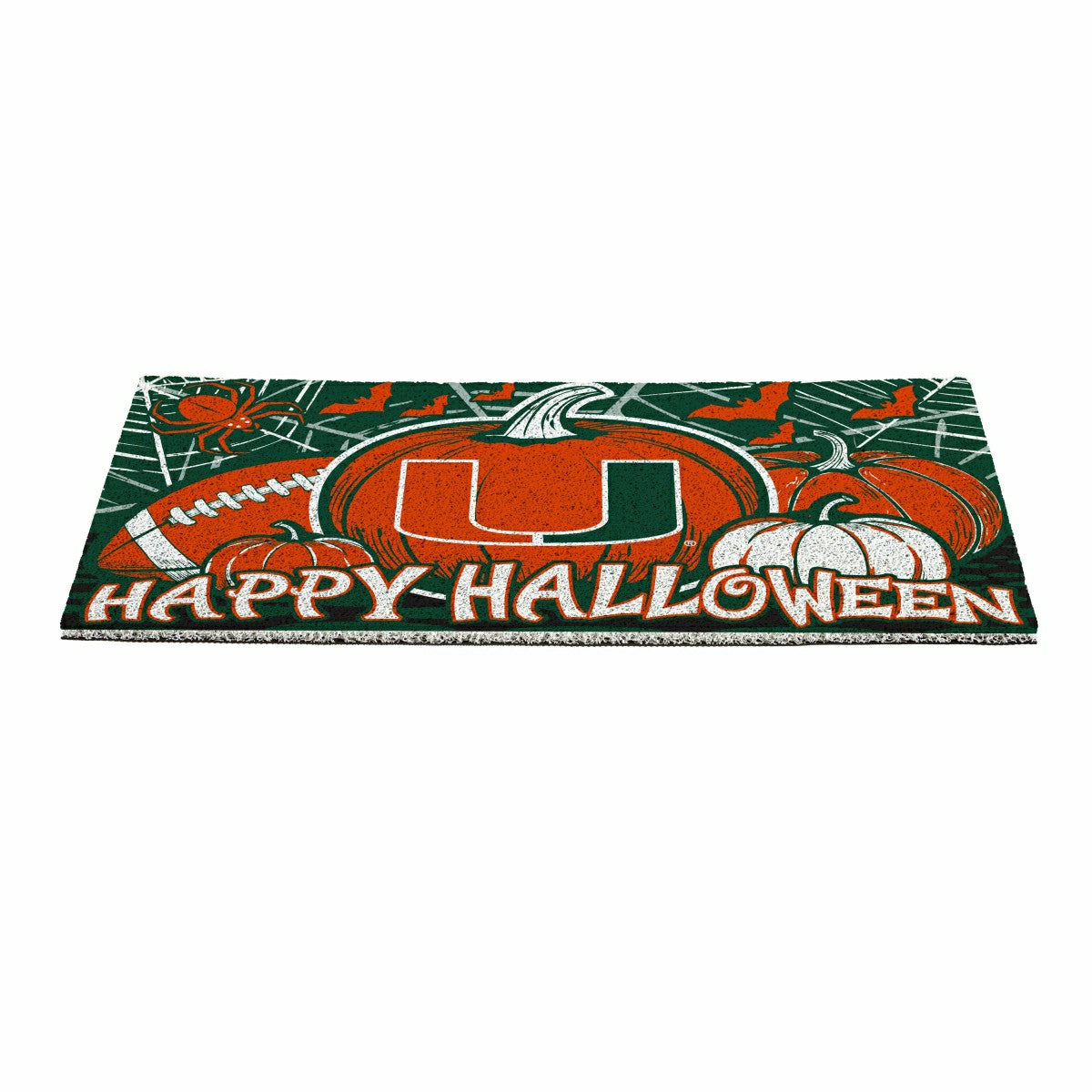 University of Miami Halloween PVC Mat, 28"x16" - Collegiate