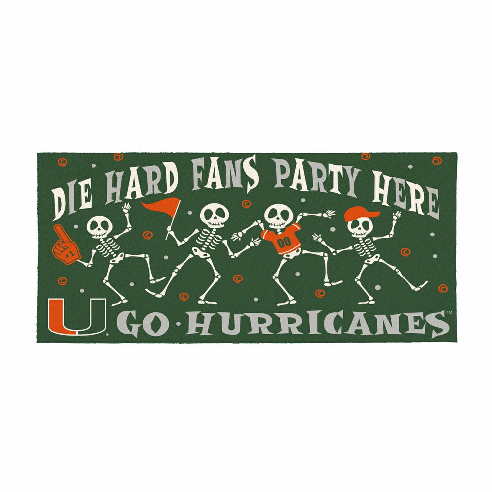 University of Miami Flocked Coir Halloween Sassafras Switch Mat, 22"x1 - Collegiate