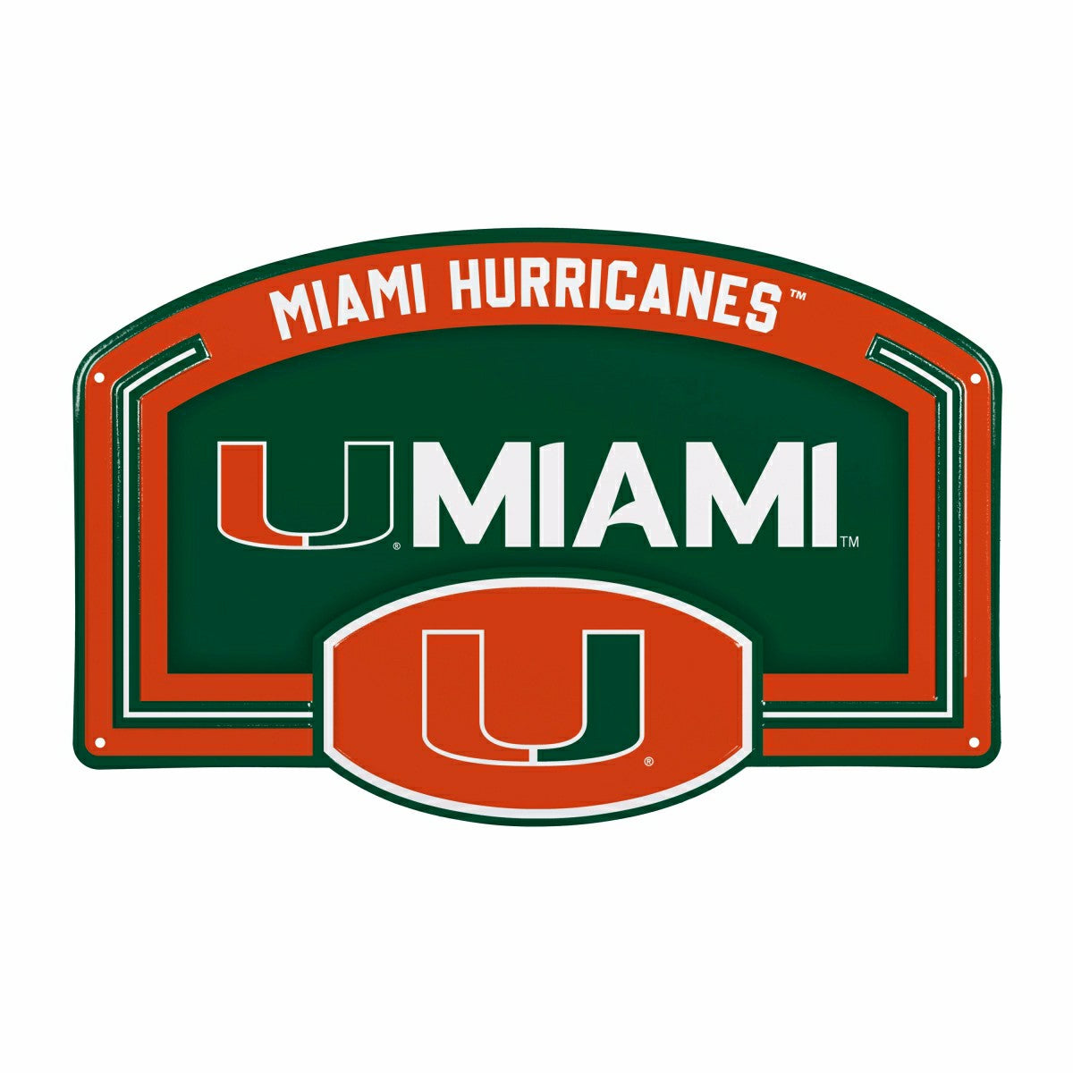 University of Miami USA Embossed Steel Wall Sign, 11" x 17" - Collegiate Home
