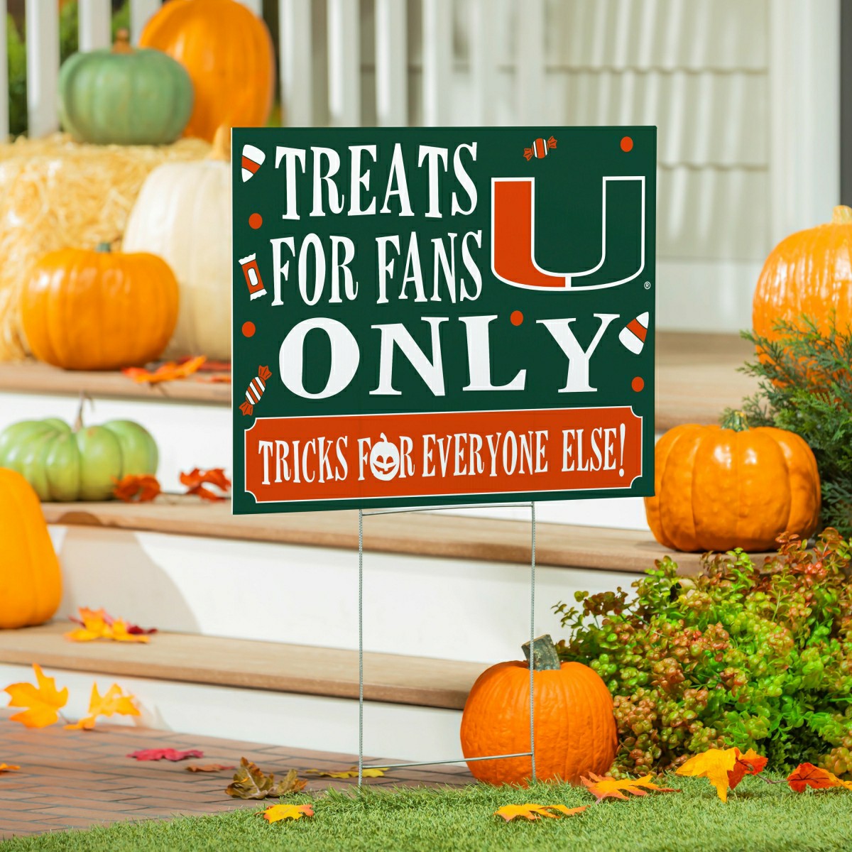 University of Miami Yard Sign, Halloween Treats for Fans - Collegiate Home