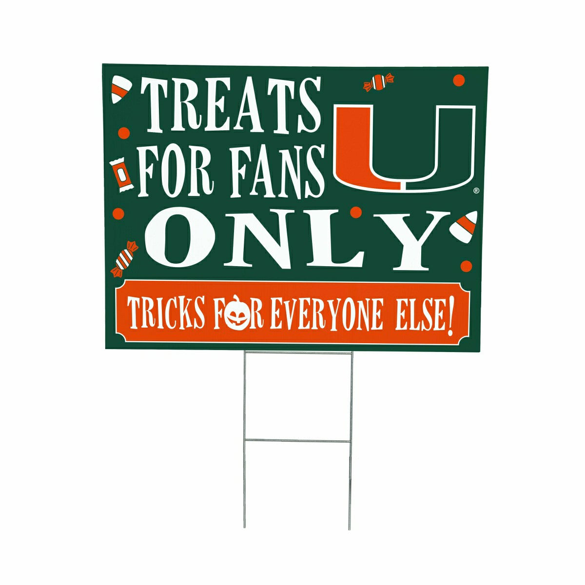 University of Miami Yard Sign, Halloween Treats for Fans - Collegiate Home