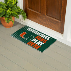 University of Miami Fan Mat, 28"x16" - Collegiate