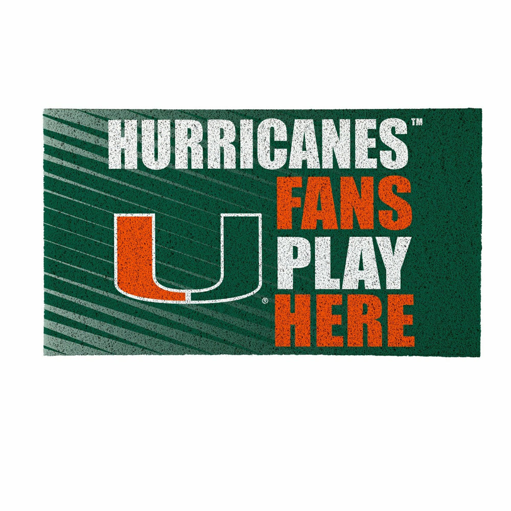 University of Miami Fan Mat, 28"x16" - Collegiate
