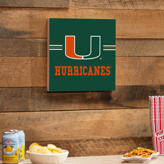 University of Miami Wood Wall Sign, 12x12 - Collegiate Home