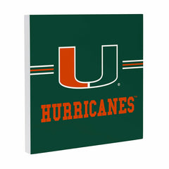 University of Miami Wood Wall Sign, 12x12 - Collegiate Home