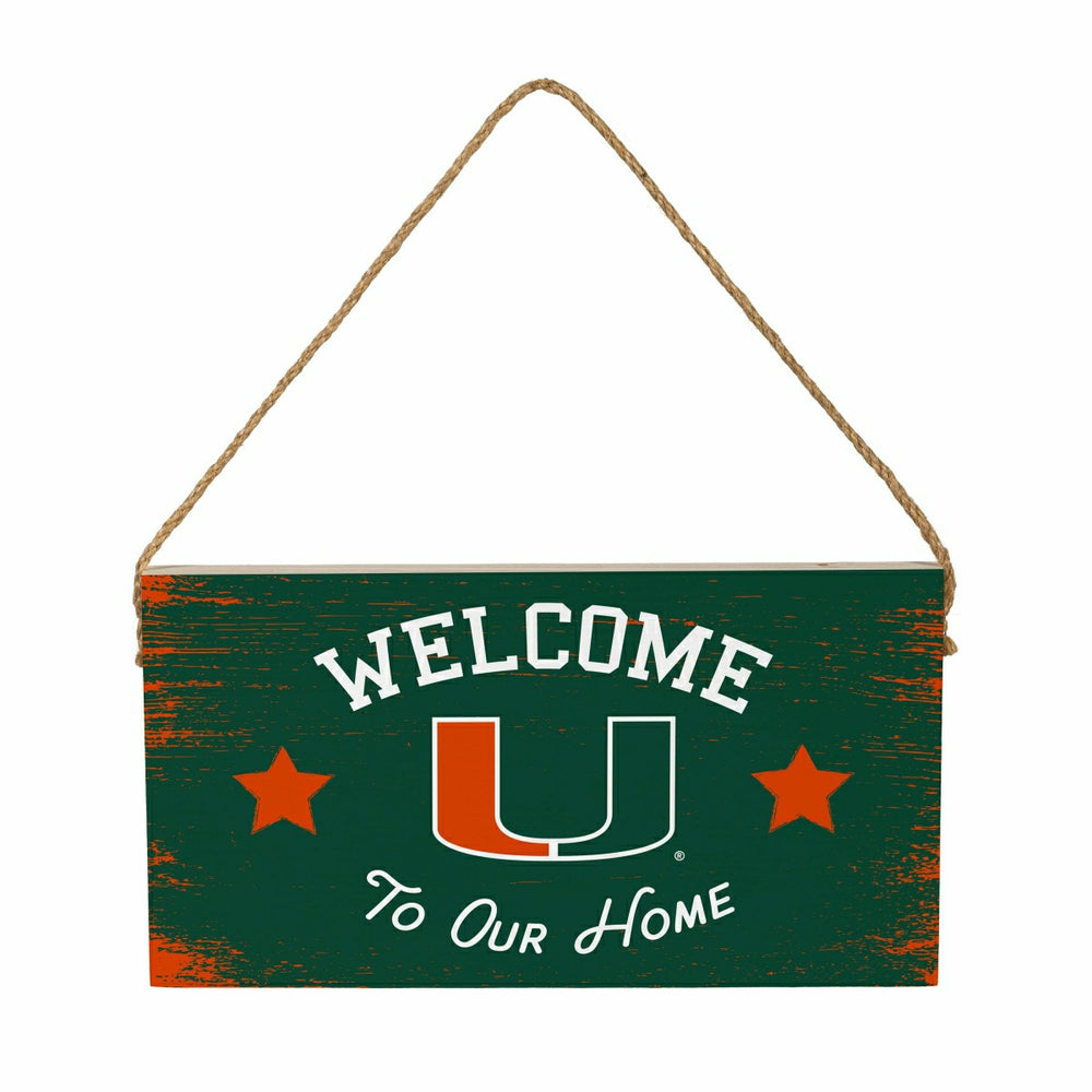 University of Miami Wood Wall Sign, 6x11 - Collegiate Home