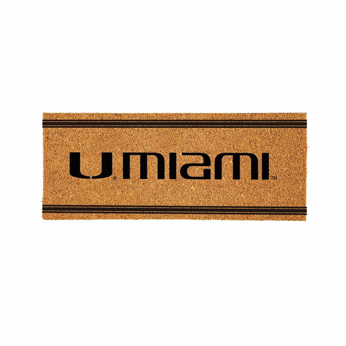 University of Miami Extra Large One Color Coir Mat, 60"x24" - Collegiate