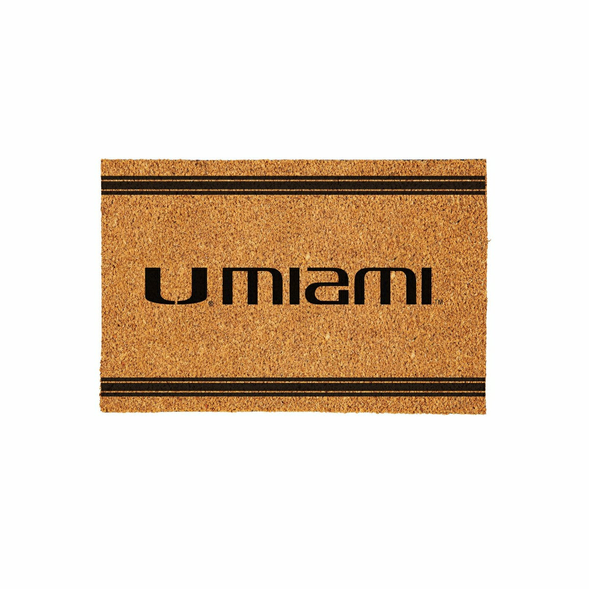 University of Miami Large One Color Coir Mat, 36"x24" - Collegiate