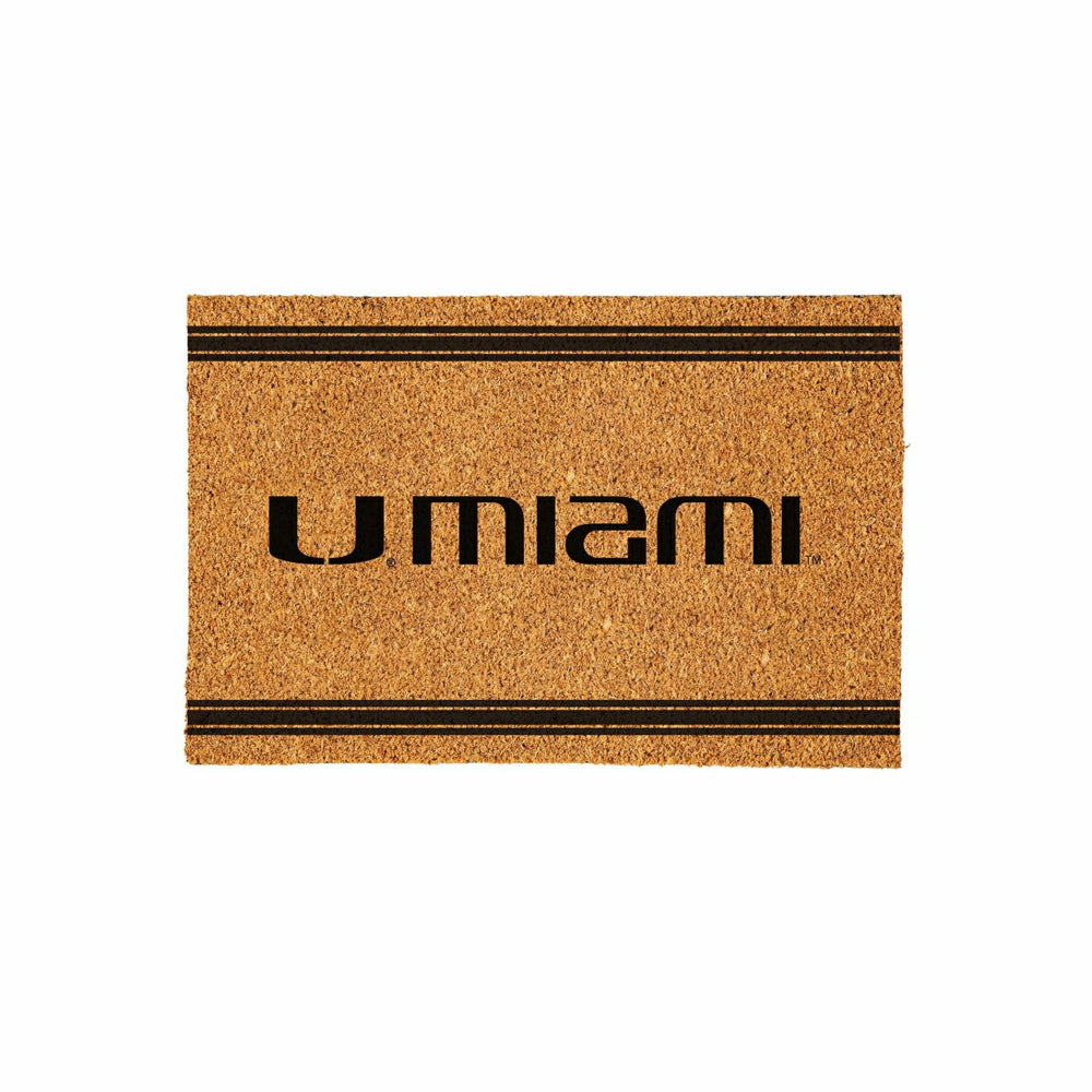 University of Miami Large One Color Coir Mat, 36"x24" - Collegiate