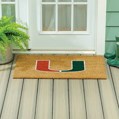 University of Miami Large Full Color Coir Mat, 36"x24" - Collegiate
