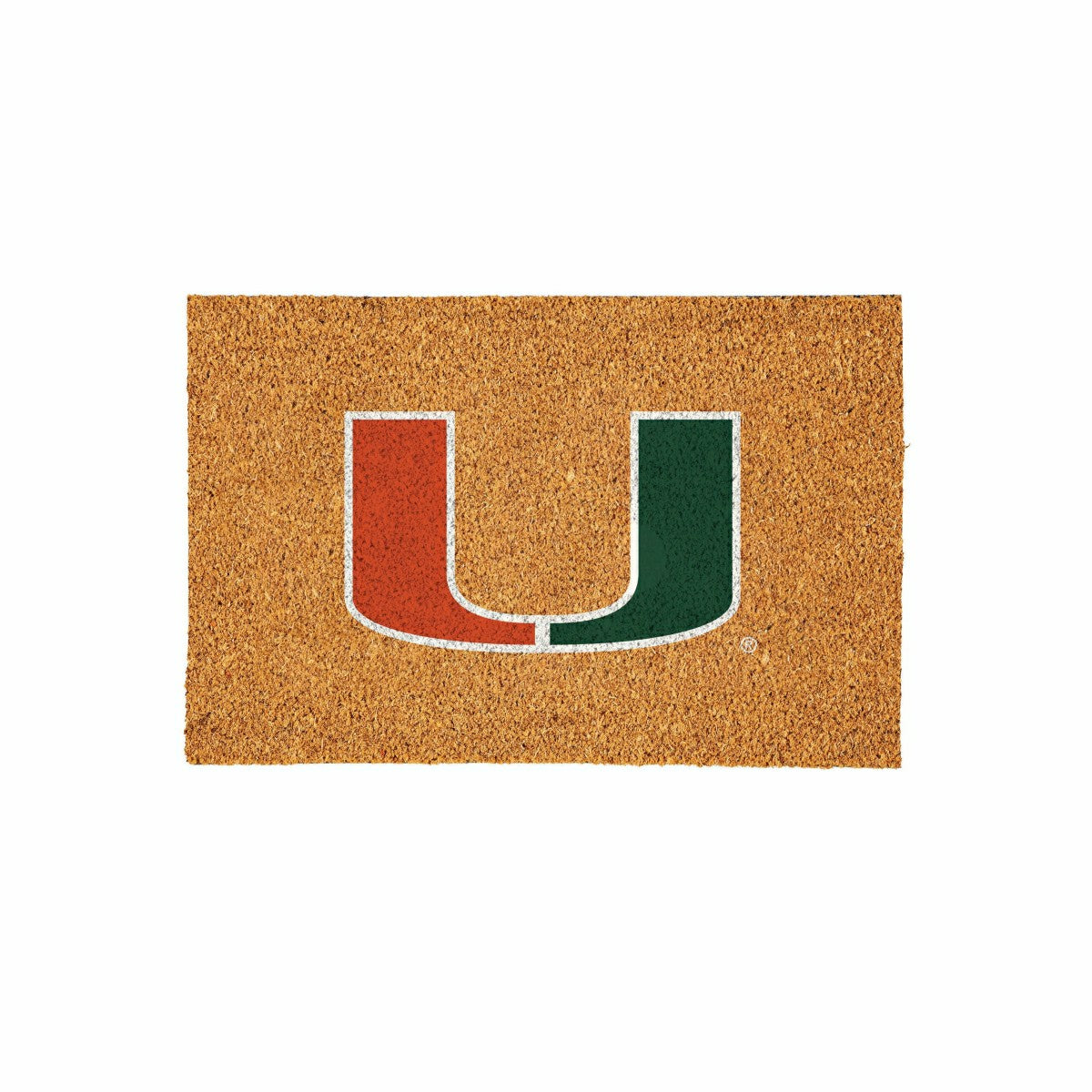 University of Miami Large Full Color Coir Mat, 36"x24" - Collegiate