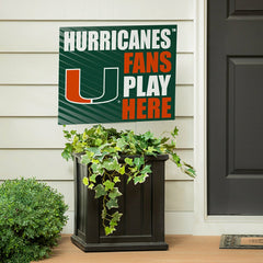 University of Miami Coroplast Yard Sign "Fans Play Here" - Collegiate Home