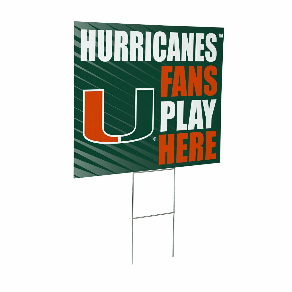 University of Miami Coroplast Yard Sign "Fans Play Here" - Collegiate Home
