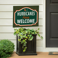 University of Miami Coroplast Yard Sign, "Fans Welcome" - Collegiate Home