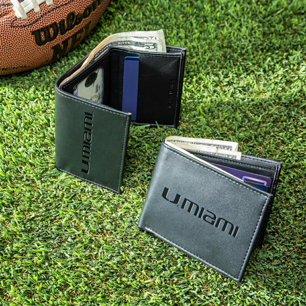 University of Miami, Bi-Fold and Tri-Fold Wallet Gift Set, Black - Collegiate Home