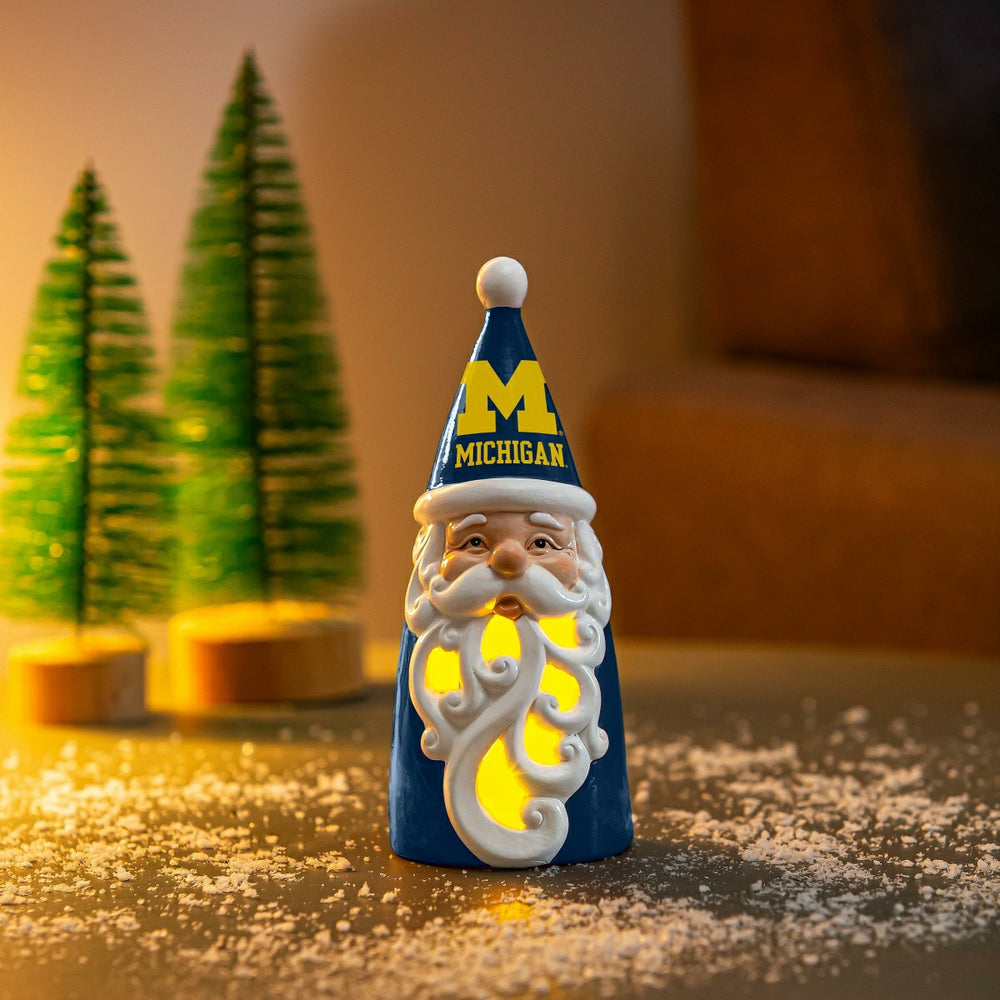 University Of Michigan Santa LED Statuary, 8" - Collegiate Home