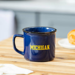 University Of Michigan Ceramic Camp Cup with Enamel Finish, 14oz - Collegiate Home