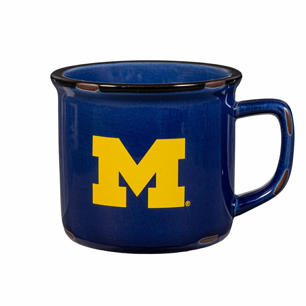 University Of Michigan Ceramic Camp Cup with Enamel Finish, 14oz - Collegiate Home