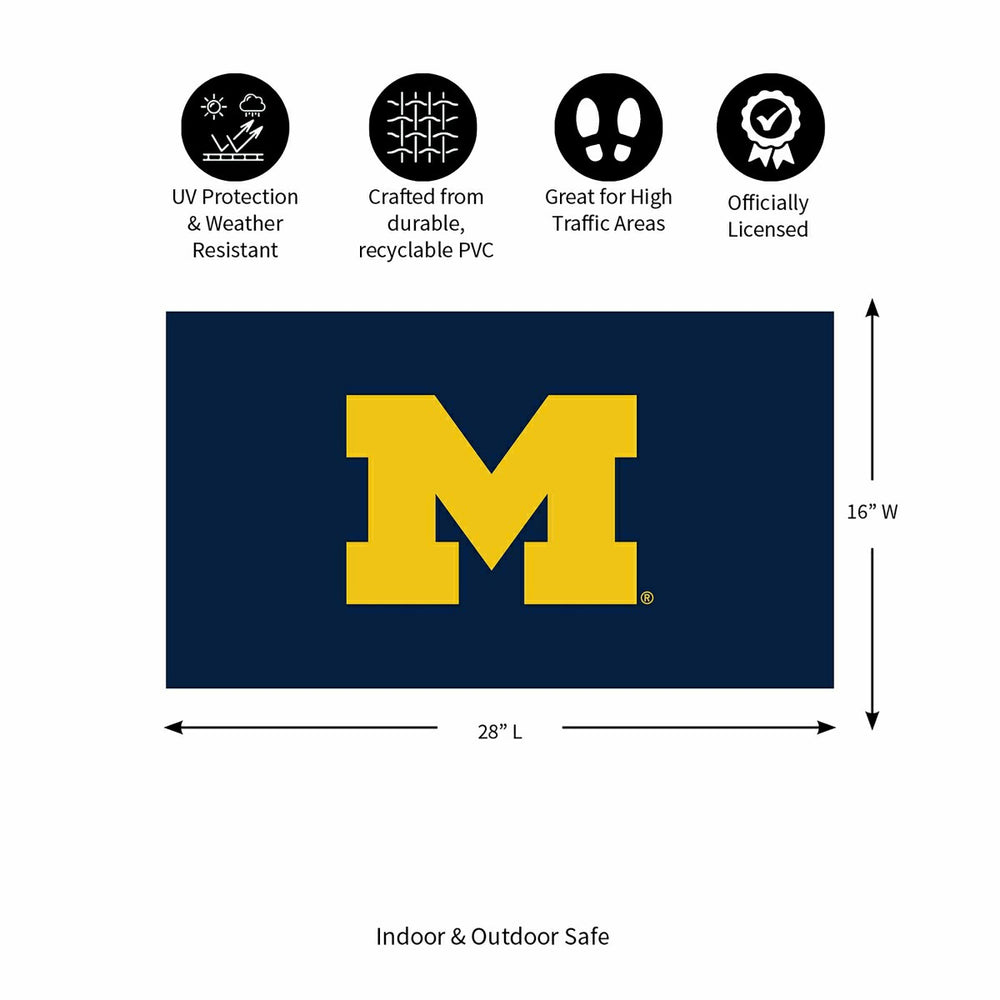 Full Color PVC Mat, 16" x 28", University Of Michigan - Collegiate