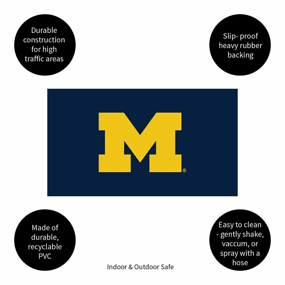 Full Color PVC Mat, 16" x 28", University Of Michigan - Collegiate