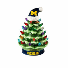 8" LED Ceramic Christmas Tree, University Of Michigan - Collegiate Home