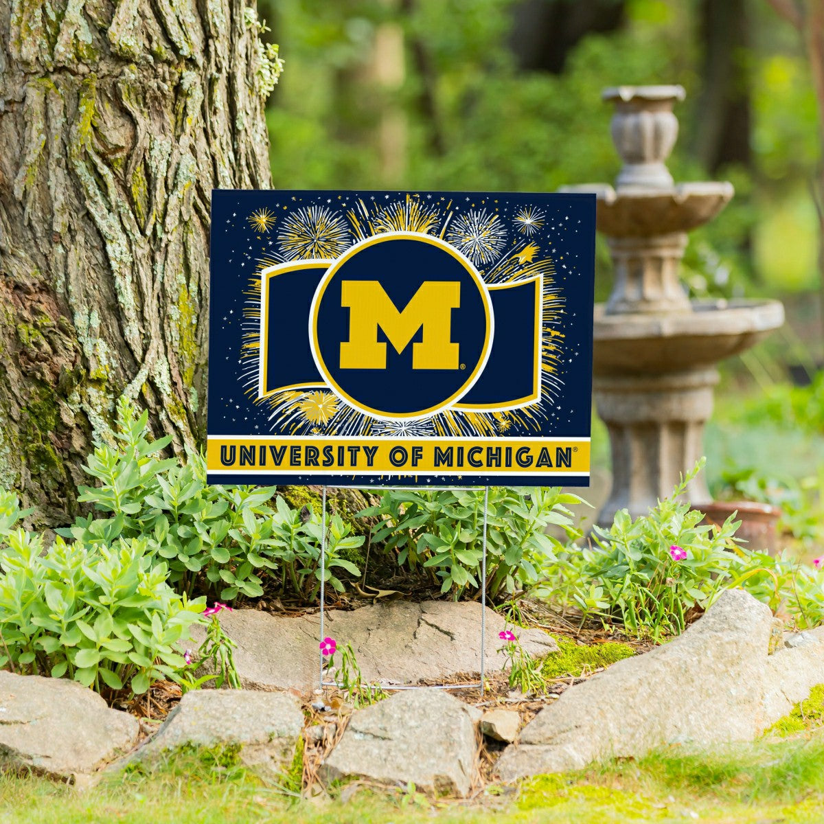 University Of Michigan Yard Sign, Patriotic - Collegiate Home