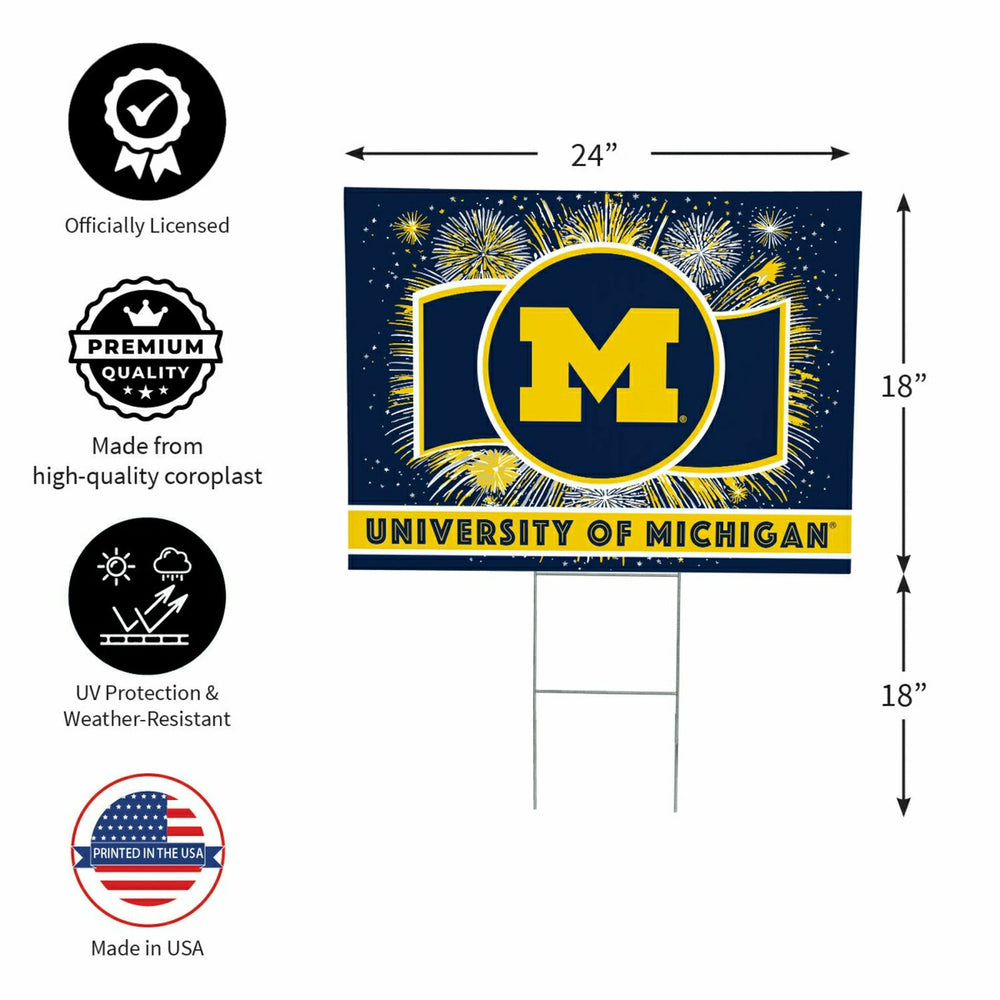 University Of Michigan Yard Sign, Patriotic - Collegiate Home