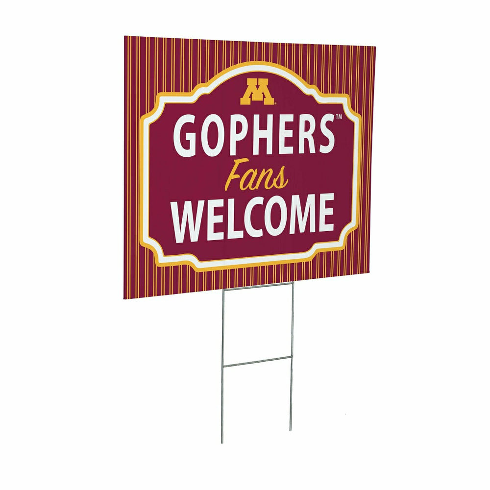 University of Minnesota Coroplast Yard Sign, "Fans Welcome" - Collegiate Home