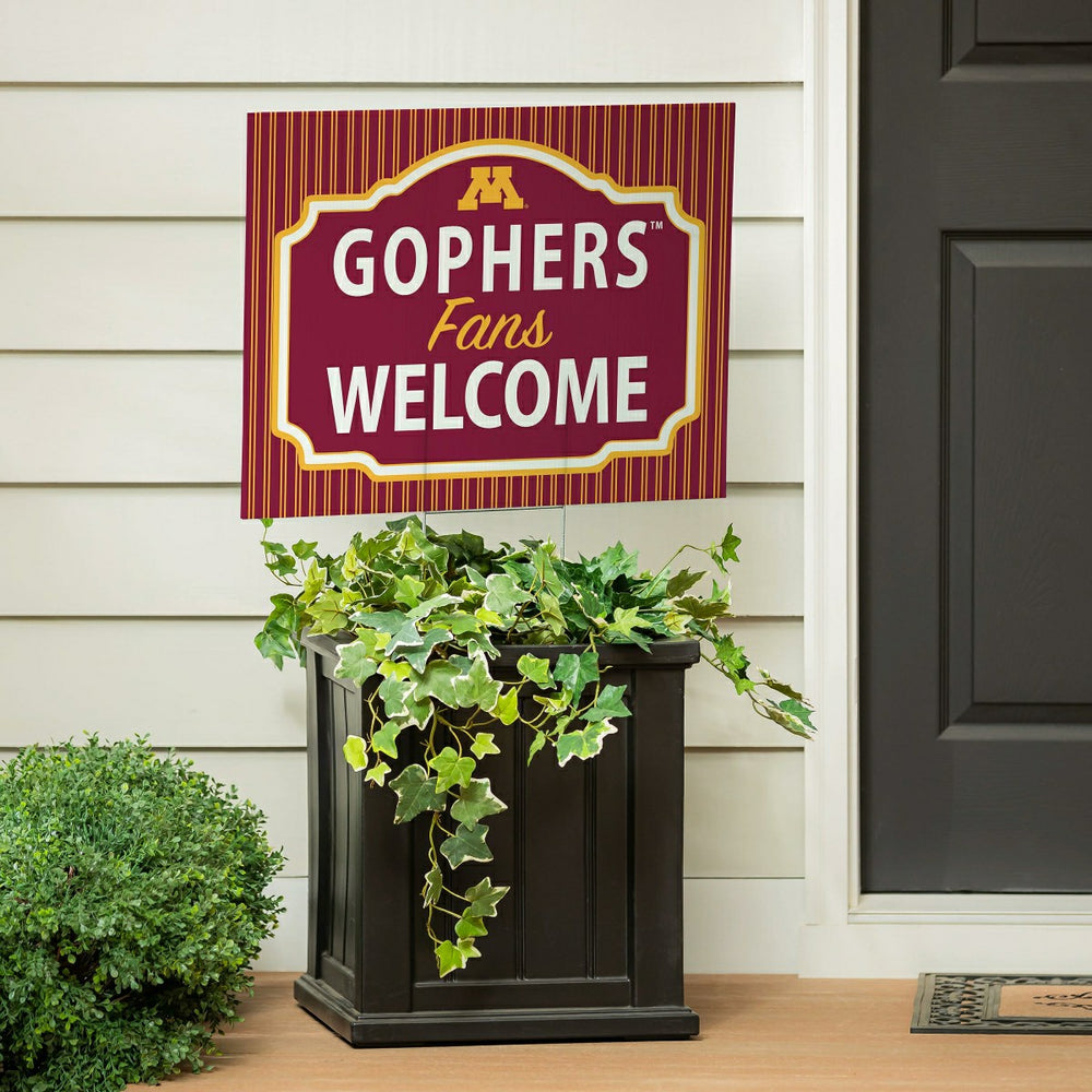 University of Minnesota Coroplast Yard Sign, "Fans Welcome" - Collegiate Home