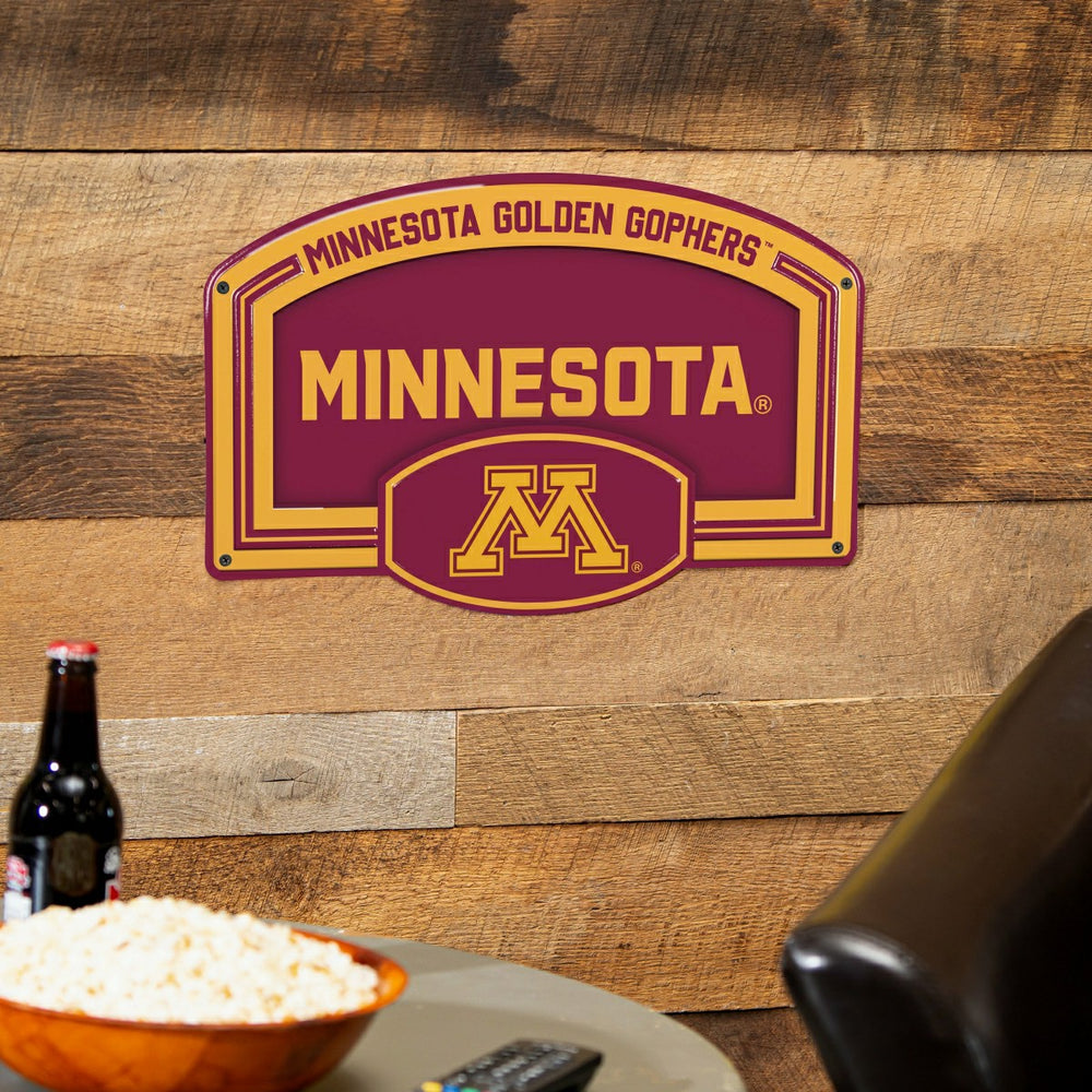 University of Minnesota USA Embossed Steel Wall Sign, 11" x 17" - Collegiate Home