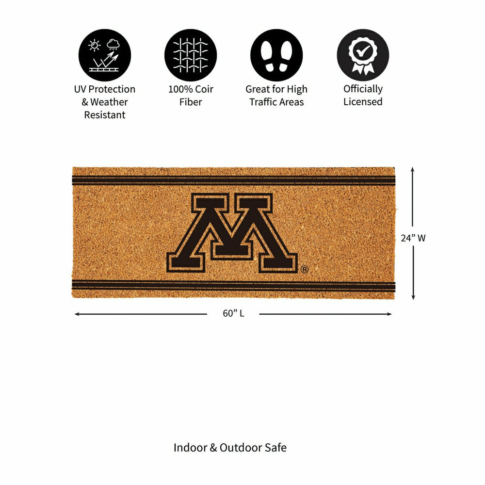University of Minnesota Extra Large One Color Coir Mat, 60"x24" - Collegiate