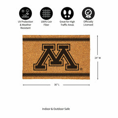 University of Minnesota Large One Color Coir Mat, 36"x24" - Collegiate