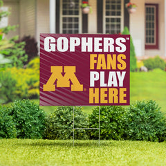 University of Minnesota Coroplast Yard Sign "Fans Play Here" - Collegiate Home
