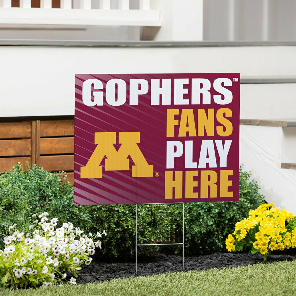 University of Minnesota Coroplast Yard Sign "Fans Play Here" - Collegiate Home