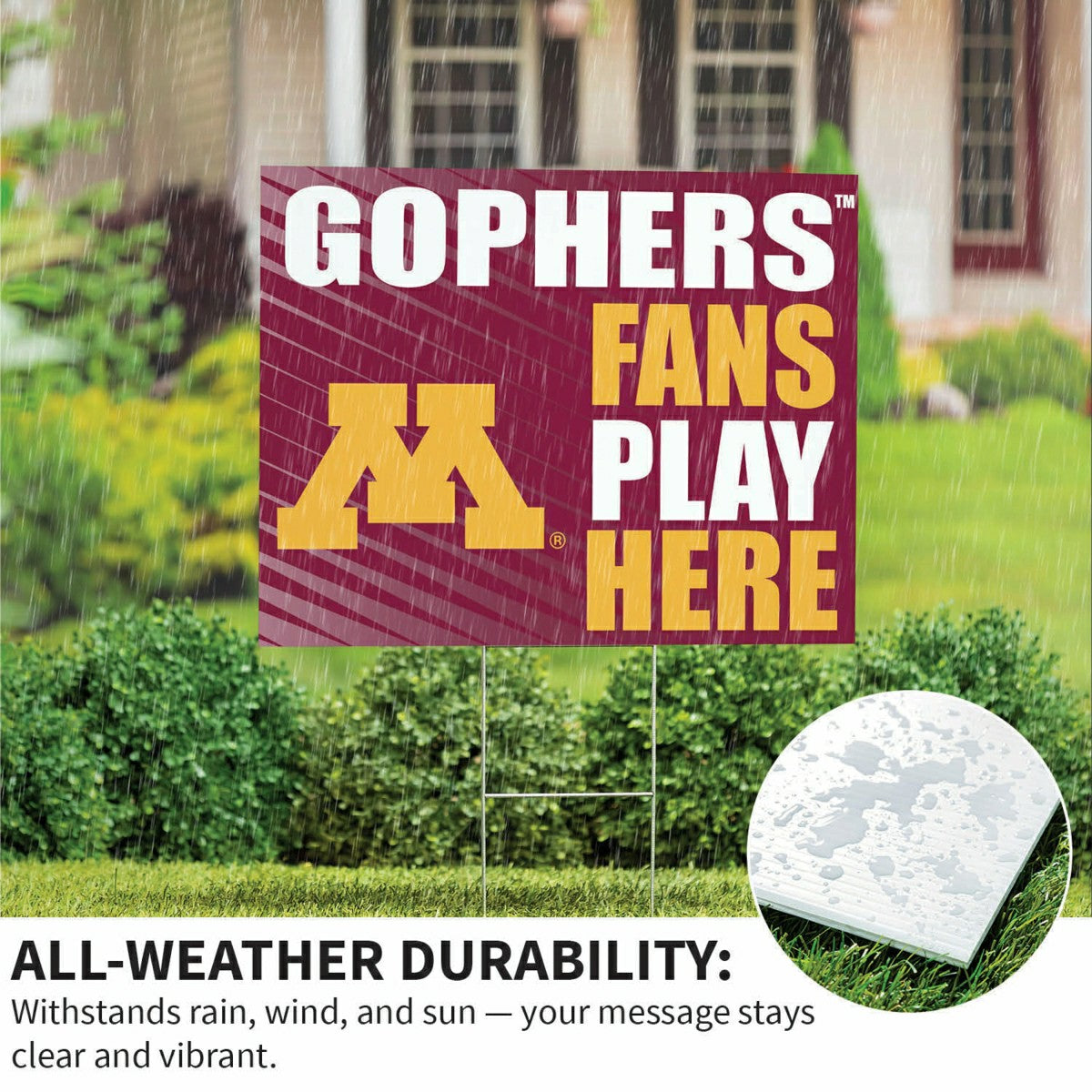 University of Minnesota Coroplast Yard Sign "Fans Play Here" - Collegiate Home