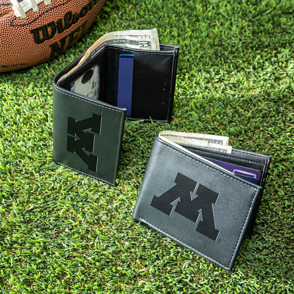 University of Minnesota, Bi-Fold and Tri-Fold Wallet Gift Set, Black - Collegiate Home