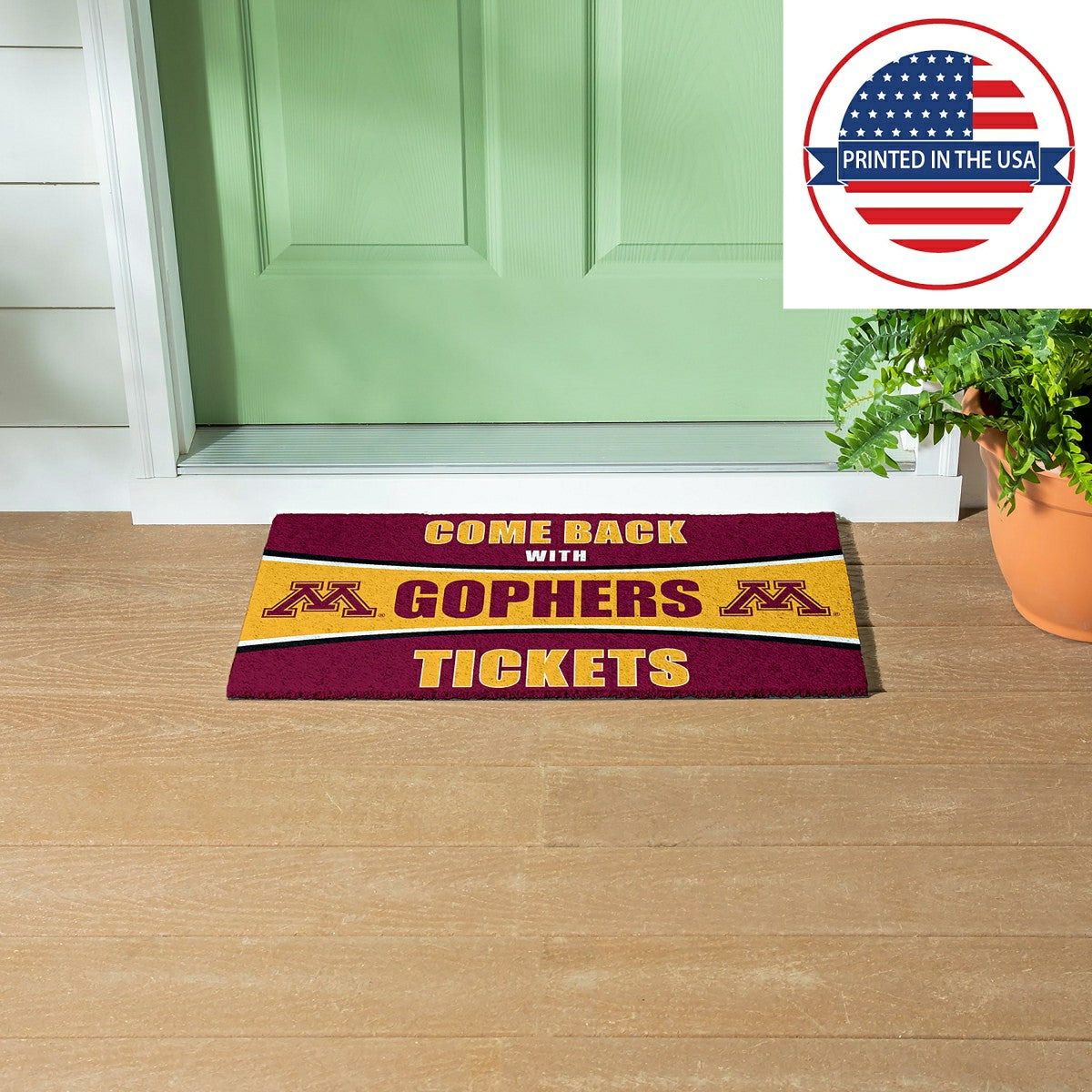 28" x 16" PVC Trapper Mat, Come Back with Tickets, University of Minne - Collegiate