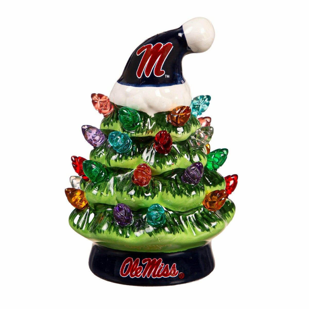 4" Mini LED Tabletop Christmas Tree, Set of 2, University of Mississip - Collegiate Home