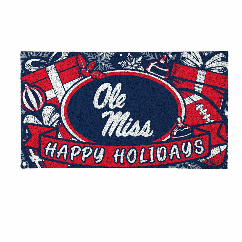 University of Mississippi Holiday PVC Mat, 28"x16" - Collegiate