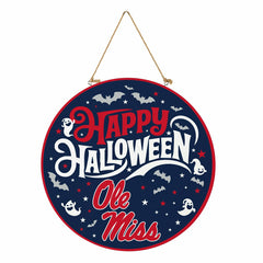 University of Mississippi Halloween Round Door Décor with Hanging Rope - Collegiate Home