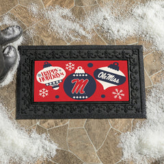 University of Mississippi Holiday Flocked Coir Sassafras Switch Mat, 2 - Collegiate