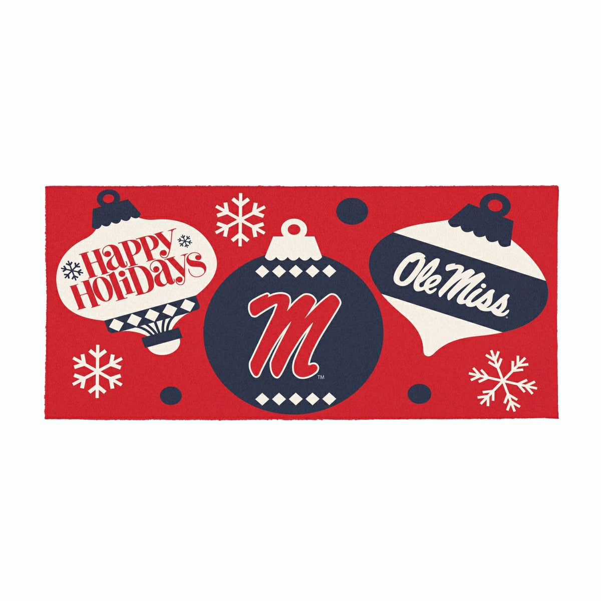 University of Mississippi Holiday Flocked Coir Sassafras Switch Mat, 2 - Collegiate