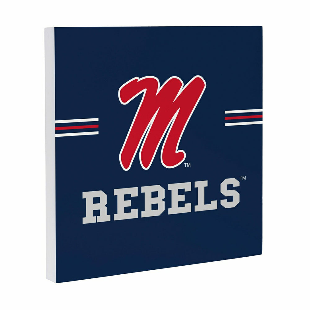 University of Mississippi Wood Wall Sign, 12x12 - Collegiate Home