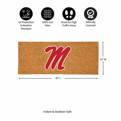University of Mississippi Extra Large Full Color Coir Mat, 60"x24" - Collegiate