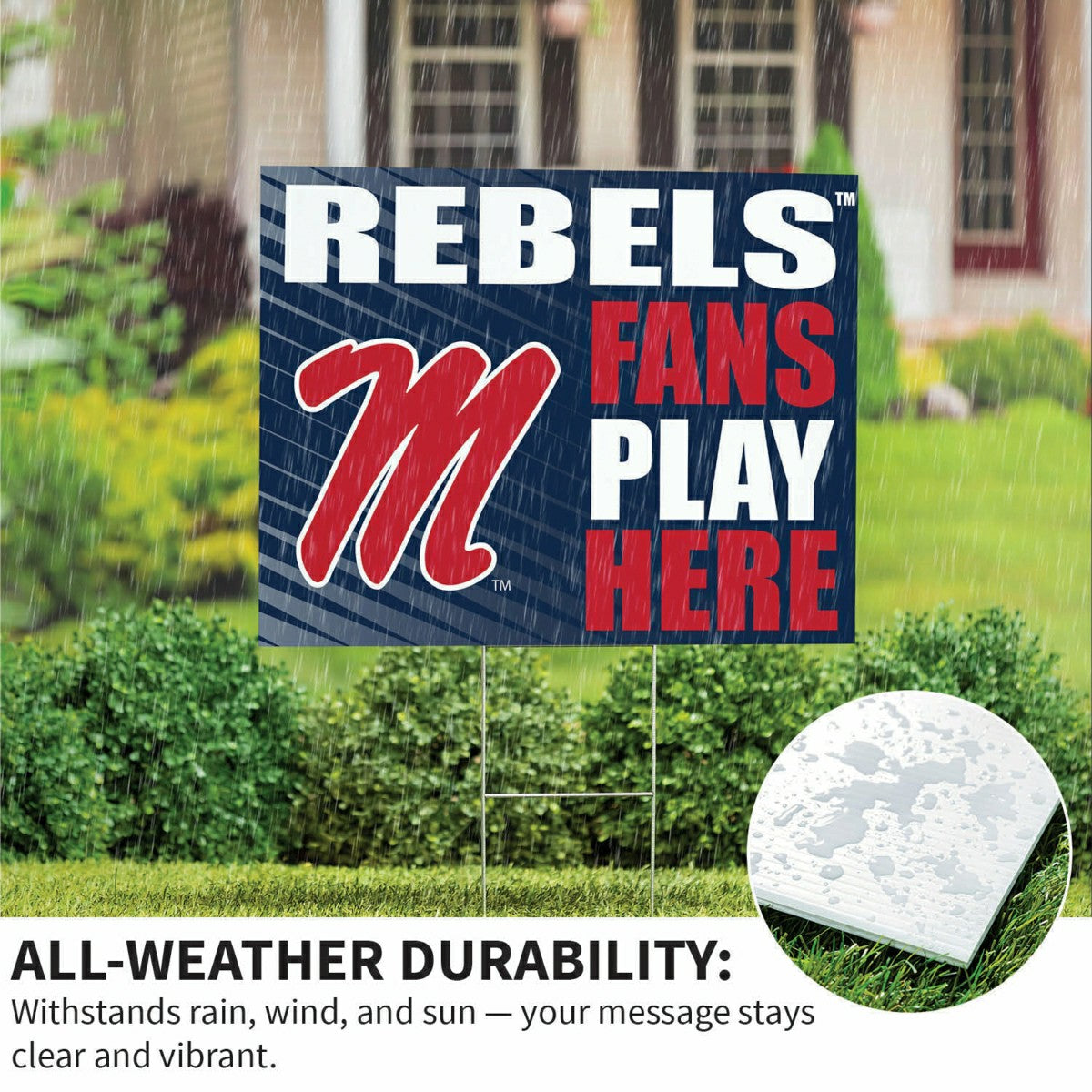University of Mississippi Coroplast Yard Sign "Fans Play Here" - Collegiate Home