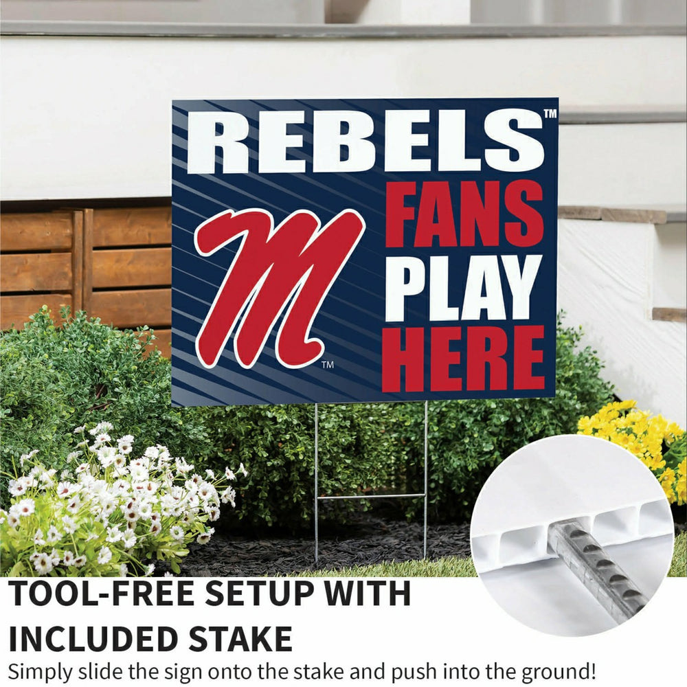 University of Mississippi Coroplast Yard Sign "Fans Play Here" - Collegiate Home