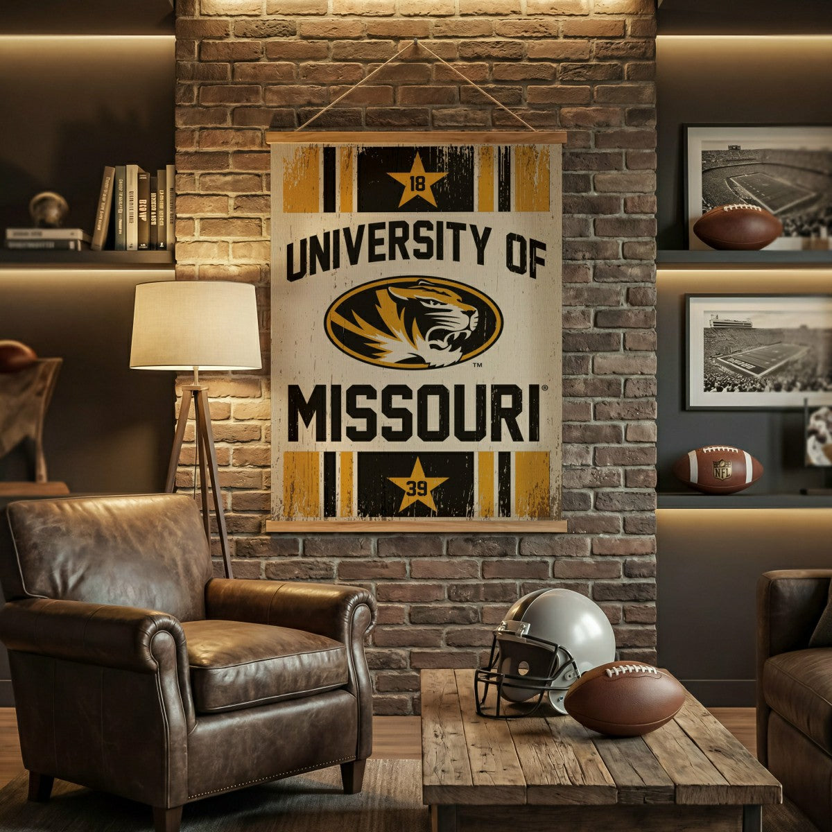 University of Missouri, Canvas Wall Tapestry, Large, 54x36 - Collegiate Home